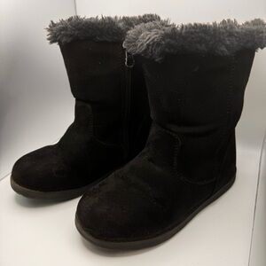 Faux Fur Black Boots Little Kids Size 12 Cat & Jack